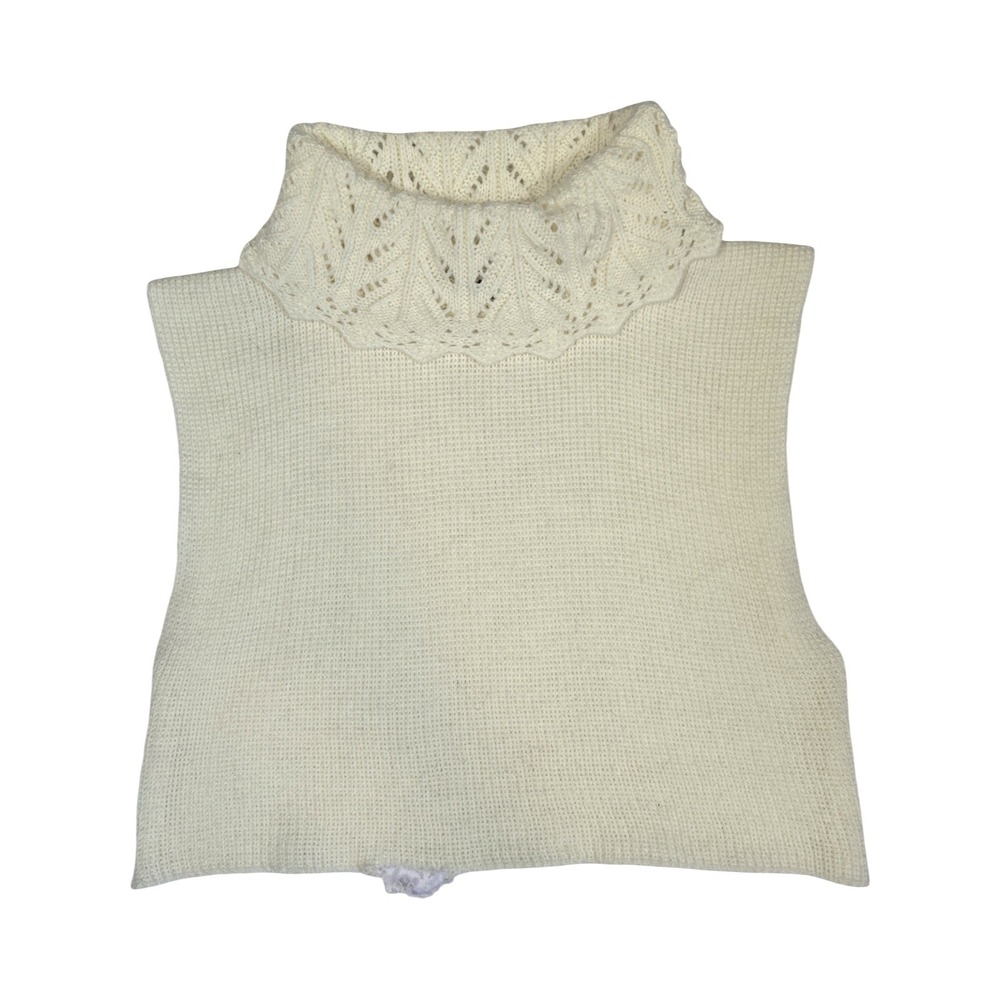 VTG 70's white crochet turtleneck mock neck dickie / OS / cottagecore, coquette